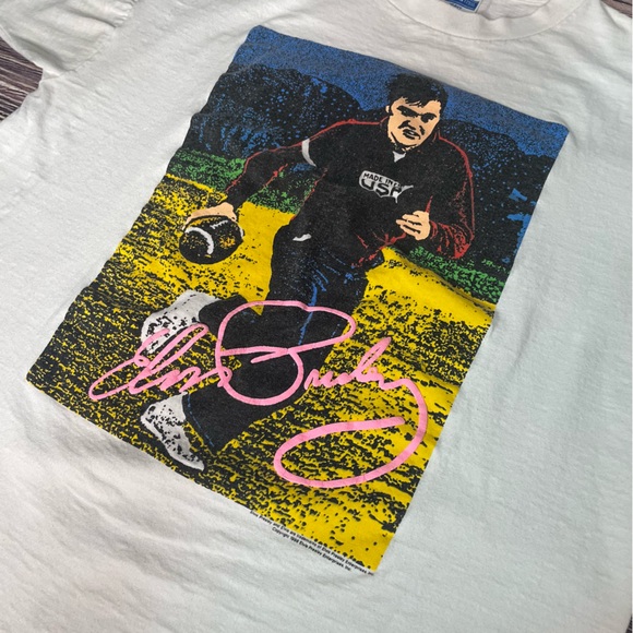Vintage 1988 Elvis Presley T-Shirt Football Signature Puff Print USA XL RARE - Picture 9 of 13